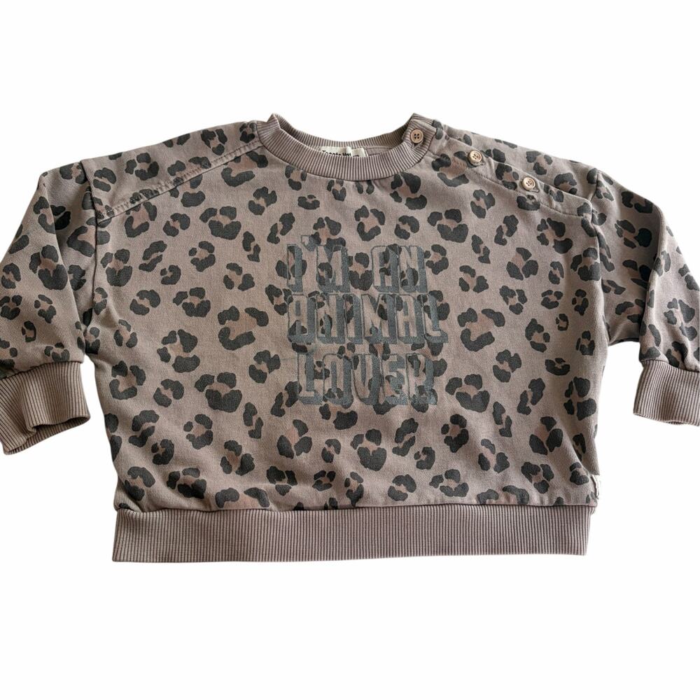 Tocoto Vintage Animal Print Sweatshirt Unisex Animal Lover Brown 18M